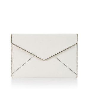 Rebecca Minkoff Leo Envelope Clutch Bag, White